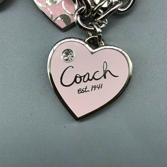 Coach Red and Silver Heart Keychain - Picture 5 of 11